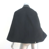 Givenchy Cape Jacket Black Leather-Trim Denim Size 36