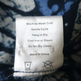 Xirena Top Sumer Blue Batik Print Cotton Size Small Flutter Sleeve Blouse