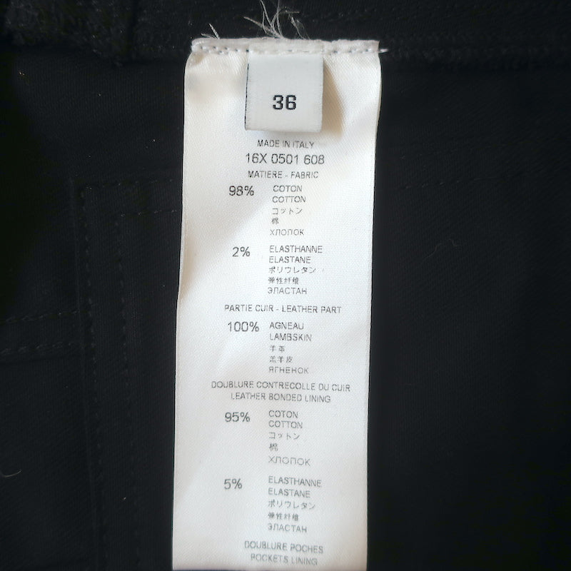 Givenchy Cape Jacket Black Leather-Trim Denim Size 36