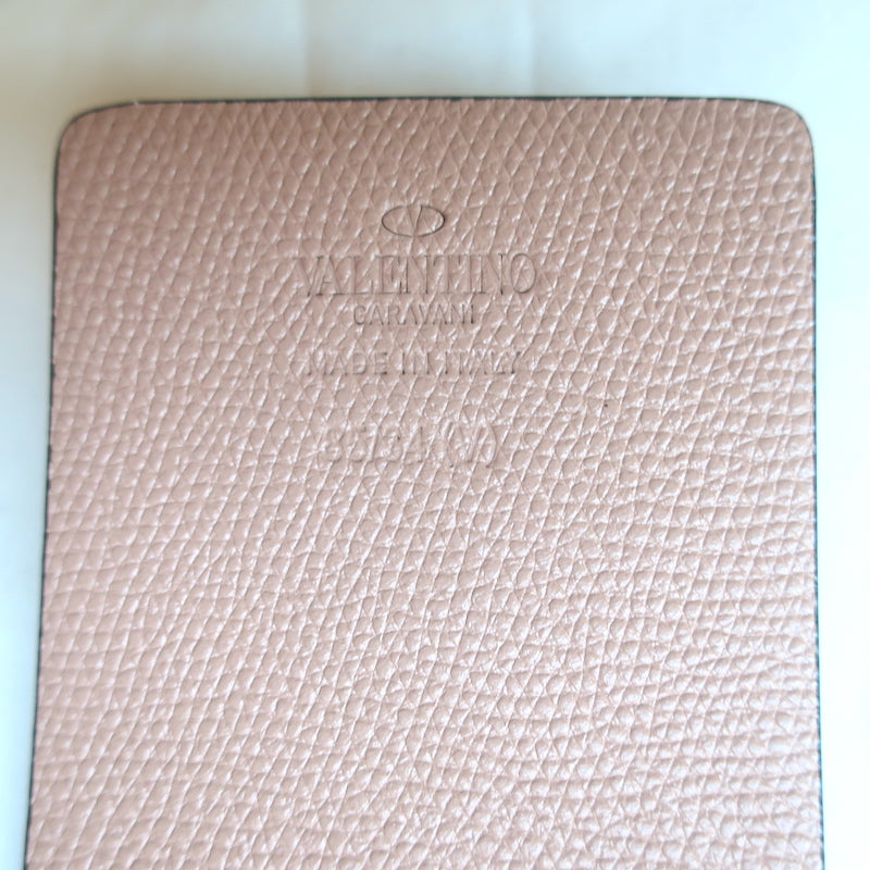 Valentino Vlogo Hammered Buckle Reversible Wide Belt Burgundy/Blush Size 85