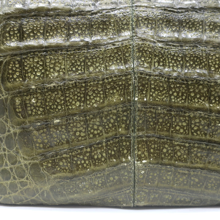 Nancy Gonzalez Crocodile Medium Shoulder Bag Olive Green