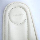 Vince Palmetta Woven Slide Sandals White Leather Size 8