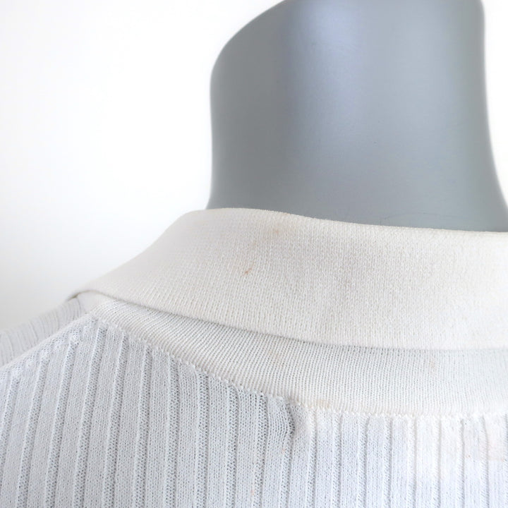 Veronica Beard Fiola Cardigan White Ribbed Knit Size Extra Small