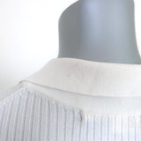 Veronica Beard Fiola Cardigan White Ribbed Knit Size Extra Small