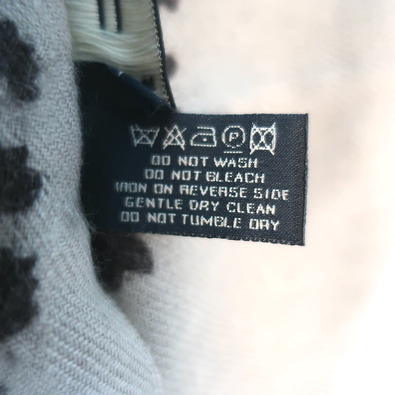 Etro Paisley Print Cashmere Shawl Scarf Gray