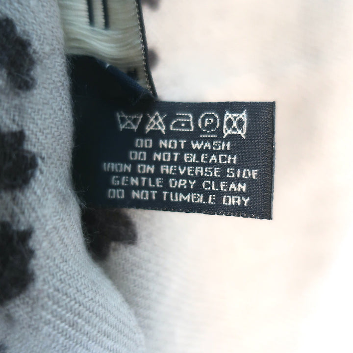 Etro Paisley Print Cashmere Shawl Scarf Gray