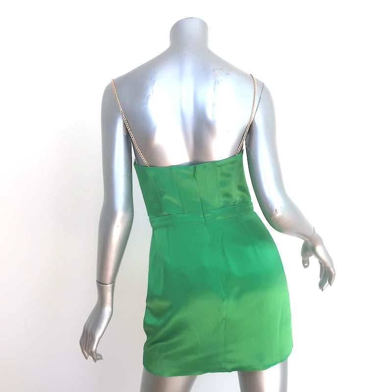 Retrofete Easton Chain Strap Mini Dress Green Satin Size Small NEW Celebrity Owned Retrofete Easton Chain Strap Mini Dress Green Satin Size Small NEW Celebrity Owned