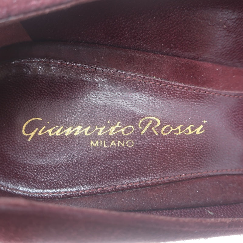 Gianvito Rossi Covered-Platform Pumps Burgundy Suede Size 37