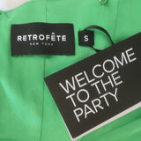 Retrofete Easton Chain Strap Mini Dress Green Satin Size Small NEW
