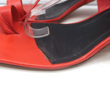 Celine Toe Ring Ankle Wrap Sandals Red Leather Size 37