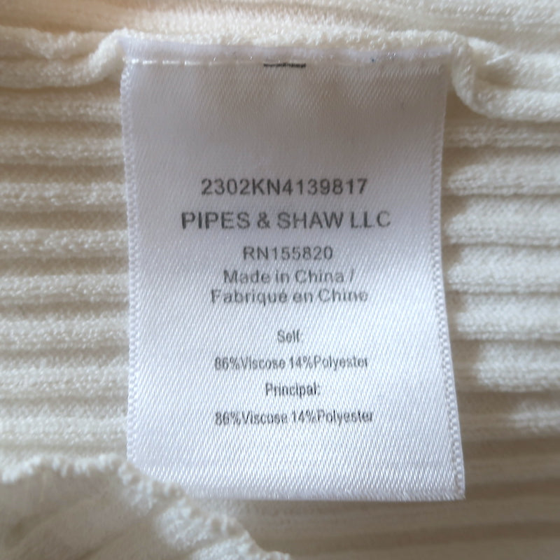 Veronica Beard Fiola Cardigan White Ribbed Knit Size Extra Small