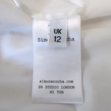 Simone Rocha Embroidered Midi Dress White Cotton Poplin Size UK 12