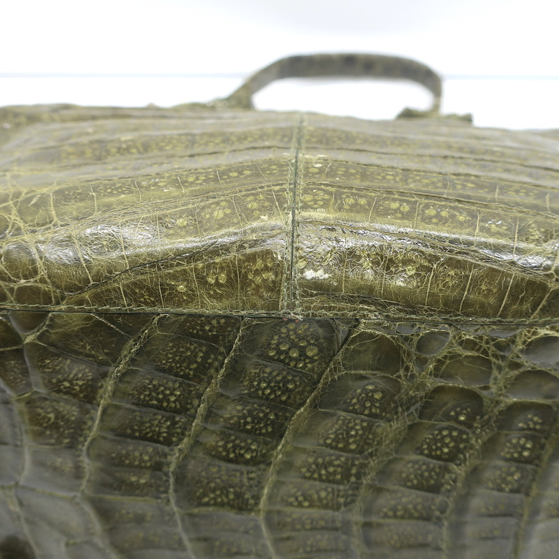 Nancy Gonzalez Crocodile Medium Shoulder Bag Olive Green
