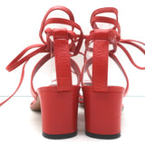 Celine Toe Ring Ankle Wrap Sandals Red Leather Size 37
