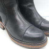 Chanel Short Motorcycle Boots Black Leather & Suede Size 37