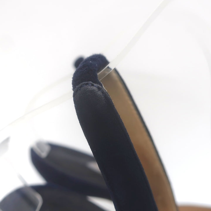 Manolo Blahnik Carolyne Slingback Pumps Navy Suede Size 37