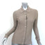 Co Cashmere Collared Cardigan Taupe Ribbed Knit Size Small