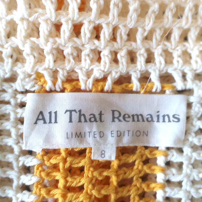 All That Remains Limited Edition James Crocheted Shirt Cream/Yellow Size 8