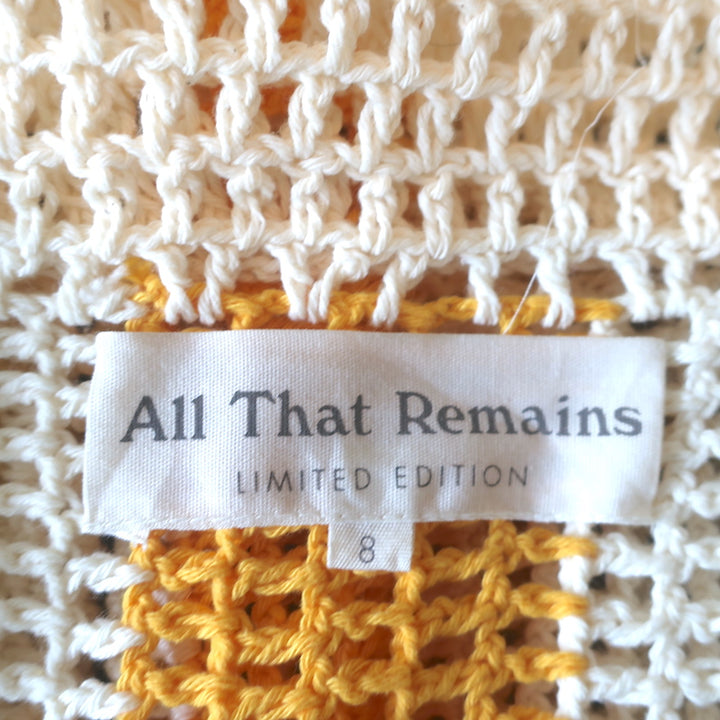 All That Remains Limited Edition James Crocheted Shirt Cream/Yellow Size 8