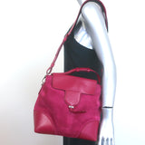 Tod's Joy Small Flap Hobo Raspberry Suede & Leather Shoulder Bag