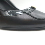 Chanel CC Pumps Black Patent-Trimmed Leather Size 38.5