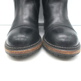 Chanel Short Motorcycle Boots Black Leather & Suede Size 37