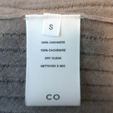 Co Cashmere Collared Cardigan Taupe Ribbed Knit Size Small