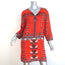 Isabel Marant Mini Dress Sofia Red Printed Modal Size 1 V-Neck Tunic