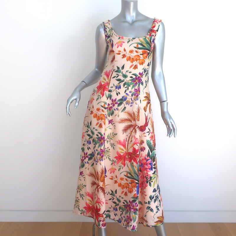 Zimmermann Tropicana Open-Back Midi Dress Multicolor Floral Print Line Celebrity Owned Zimmermann Tropicana Open-Back Midi Dress Multicolor Floral Print Line Celebrity Owned