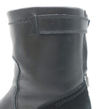 Chanel Short Motorcycle Boots Black Leather & Suede Size 37