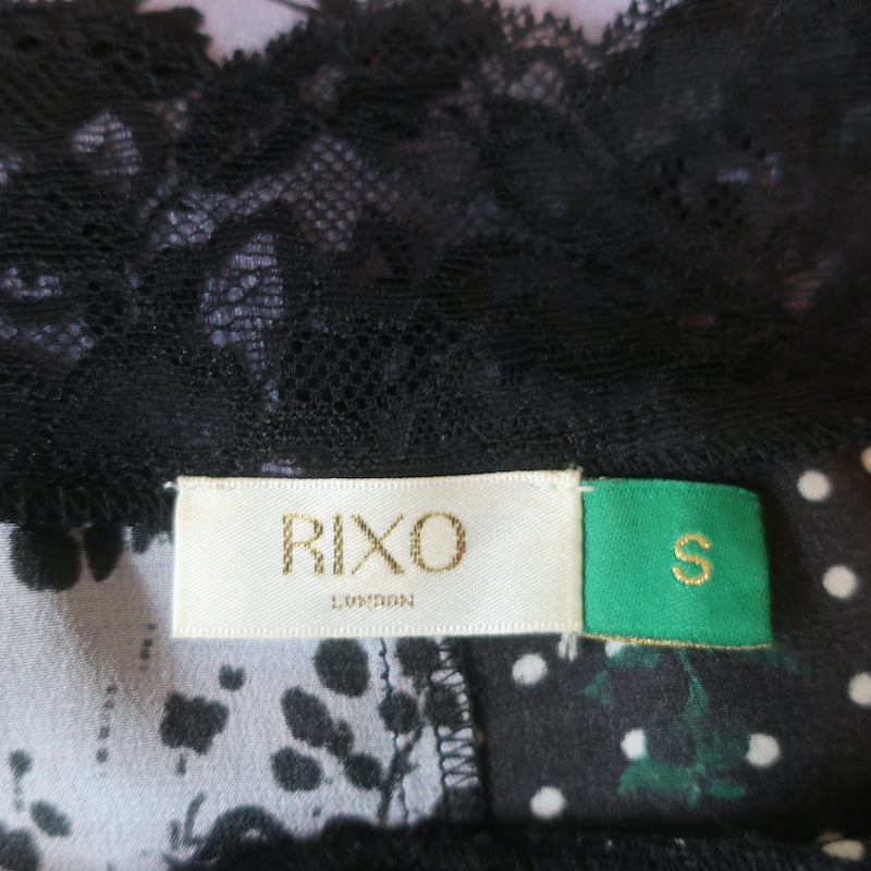 RIXO Midi Slip Dress Naomi Mixed Floral Print Silk Size Small