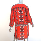 Isabel Marant Mini Dress Sofia Red Printed Modal Size 1 V-Neck Tunic