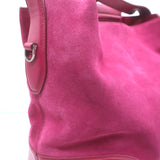 Tod's Joy Small Flap Hobo Raspberry Suede & Leather Shoulder Bag