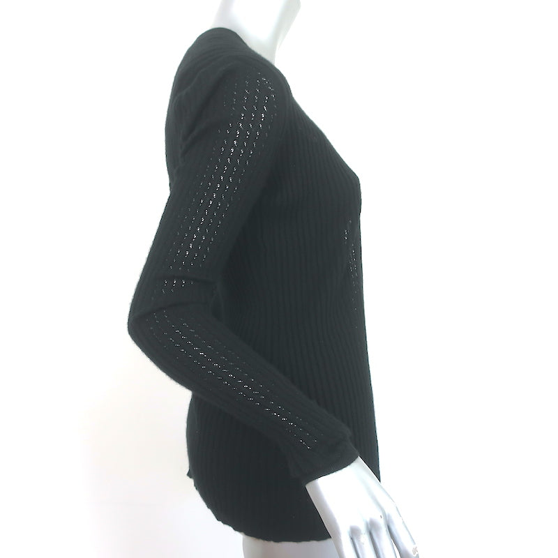 Gabriela Hearst Tank Top &amp; Cardigan Sweater Set Black Pointelle Knit Size Small
