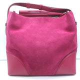Tod's Joy Small Flap Hobo Raspberry Suede & Leather Shoulder Bag