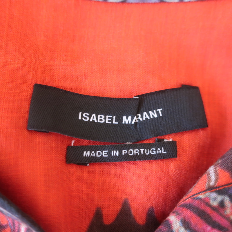 Isabel Marant Mini Dress Sofia Red Printed Modal Size 1 V-Neck Tunic