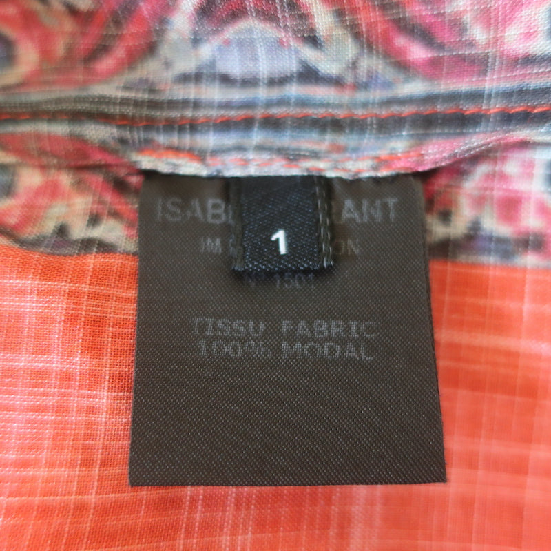Isabel Marant Mini Dress Sofia Red Printed Modal Size 1 V-Neck Tunic