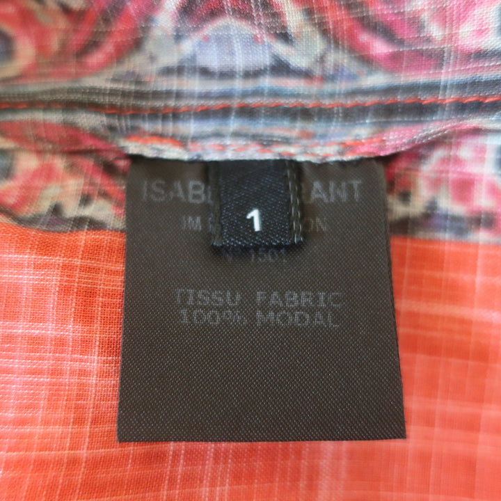 Isabel Marant Mini Dress Sofia Red Printed Modal Size 1 V-Neck Tunic