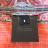 Isabel Marant Mini Dress Sofia Red Printed Modal Size 1 V-Neck Tunic