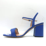 Gucci GG Marmont Ankle Strap Block Heel Sandals Blue Leather Size 38.5