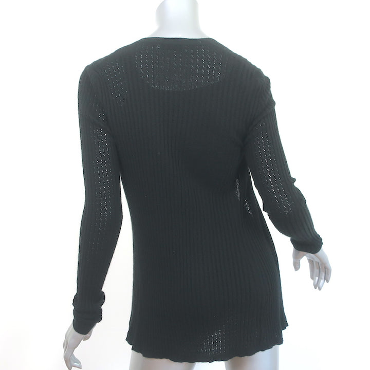 Gabriela Hearst Tank Top &amp; Cardigan Sweater Set Black Pointelle Knit Size Small
