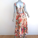 Zimmermann Tropicana Open-Back Midi Dress Multicolor Floral Print Linen Size 1