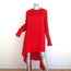 Monse Open-Back Asymmetric Mini Dress Tomato Red Satin Size 12 Long Sleeve