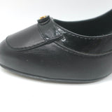 Chanel CC Pumps Black Patent-Trimmed Leather Size 38.5