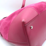 Tod's Joy Small Flap Hobo Raspberry Suede & Leather Shoulder Bag