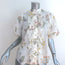 Zimmermann Jeannie Scalloped Puff-Sleeve Blouse White Floral Print Cotton Size 0