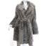 Yves Salomon Curly Lamb Shearling Belted Coat Gray Size 36
