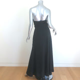 The Row Bima Gathered Strapless Maxi Dress Black Wool-Blend Size 2