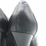 Chanel CC Pumps Black Patent-Trimmed Leather Size 38.5