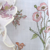 Zimmermann Jeannie Scalloped Puff-Sleeve Blouse White Floral Print Cotton Size 0